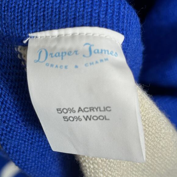 DRAPER JAMES Blue White Spirit Sweater Cape Poncho {3S16} - Picture 5 of 6